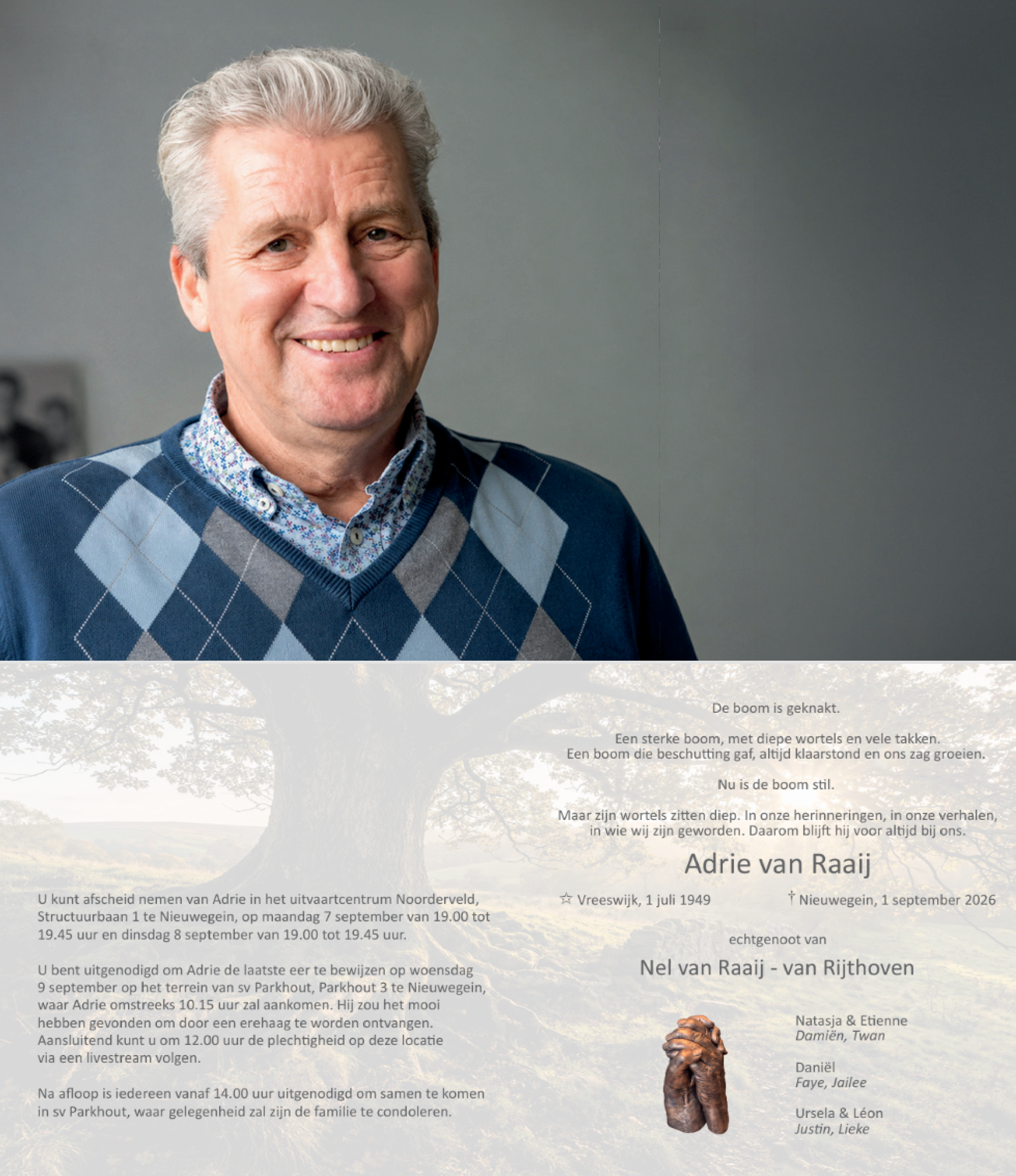 Afscheid van Adrie van Raaij — erehaag woensdag 9 september