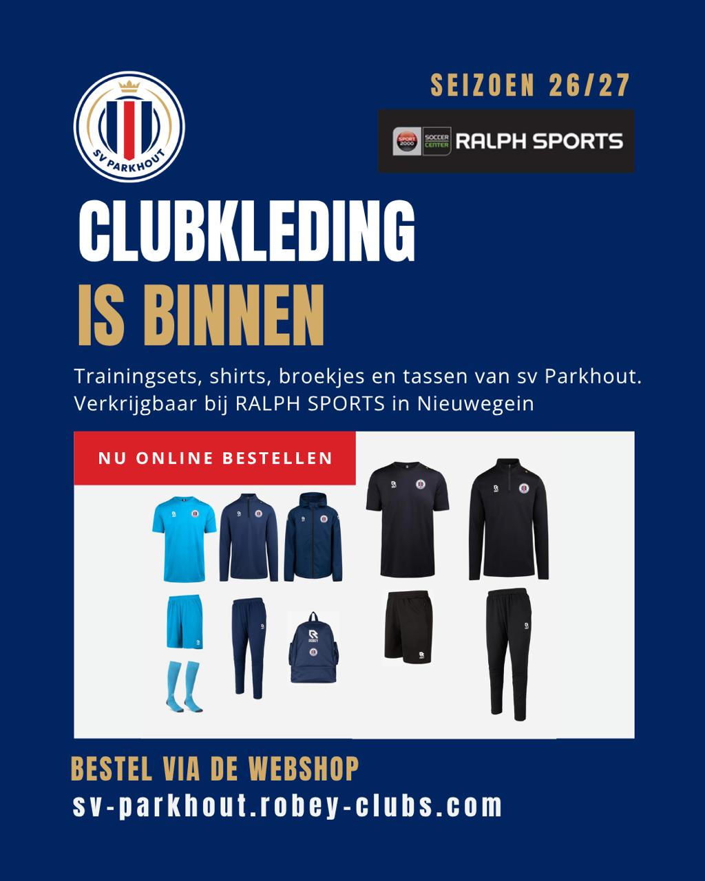 De officiële clubkleding van sv Parkhout is er weer