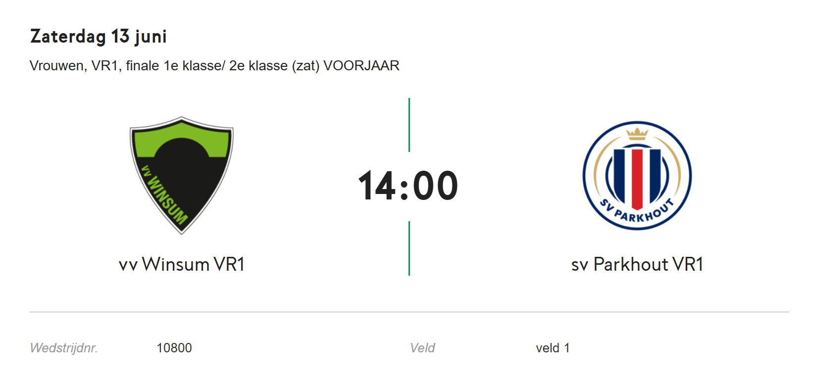 sv Parkhout Vrouwen 1 in de finale voor promotie naar de 1e klasse